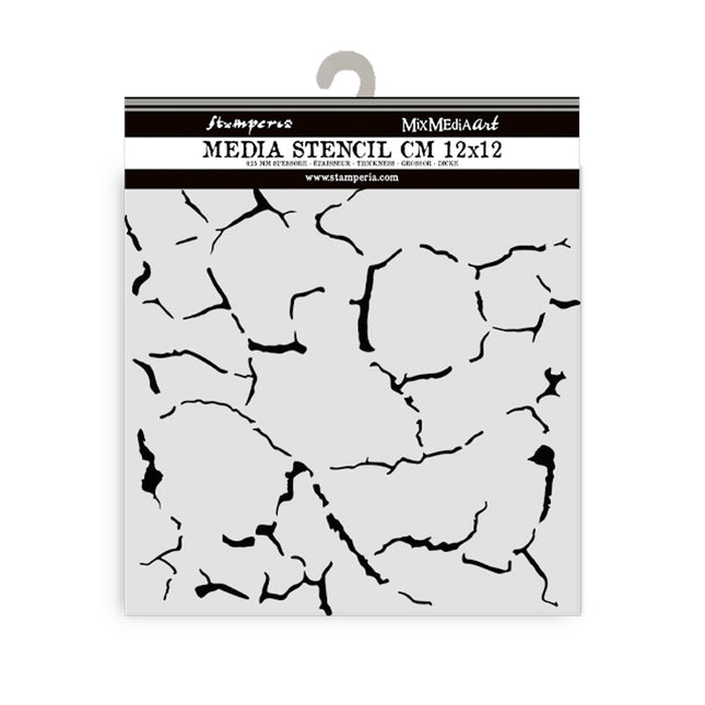 Dicke Schablone cm 12x12 - Silent Sea Craquelé Muster