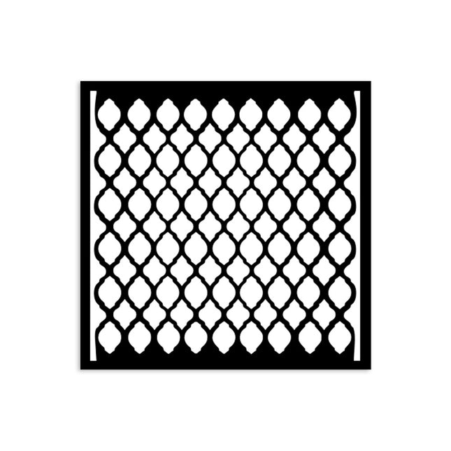 Dicke Schablone 12x12 cm - Zeitlose Netzstruktur