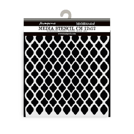 Dicke Schablone 12x12 cm - Zeitlose Netzstruktur