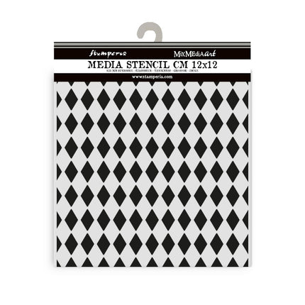 Dicke Schablone cm 12X12 - Alice zu Weihnachten Rautenmuster