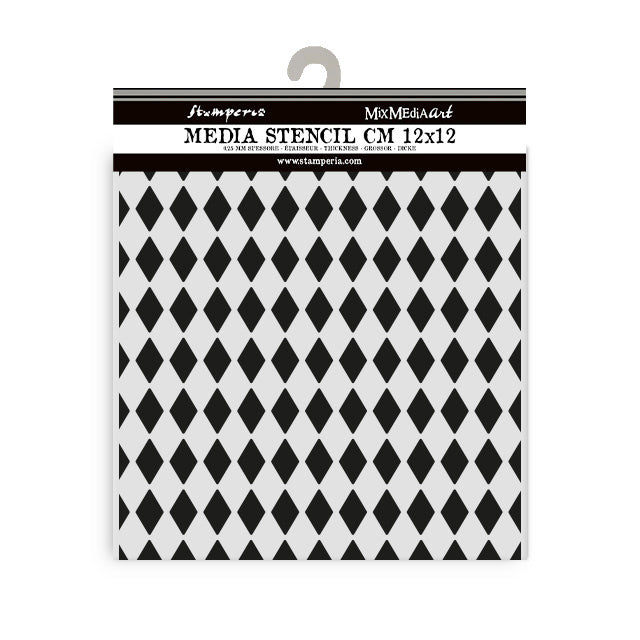 Dicke Schablone cm 12X12 - Alice zu Weihnachten Rautenmuster
