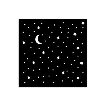 Dicke Schablone cm 12X12 - Alice zu Weihnachten Sterne und Mond