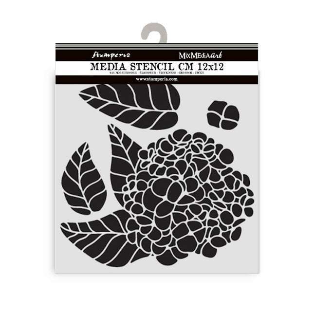 Dicke Schablone cm 12x12 - Quiet Days Hortensie