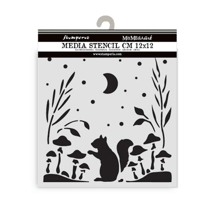 Dicke Schablone 12x12 cm - Herbarium Silvae Eichhörnchen