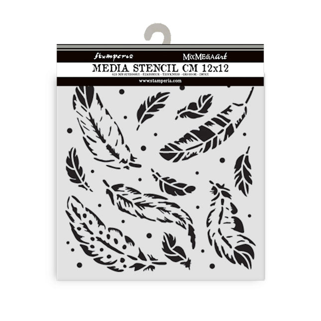 Dicke Schablone 12x12 cm - Herbarium Silvae Feder-Muster