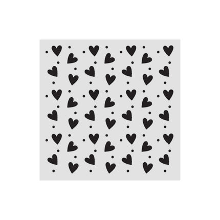Dicke Schablone cm 12x12 - Familie Herzstruktur  