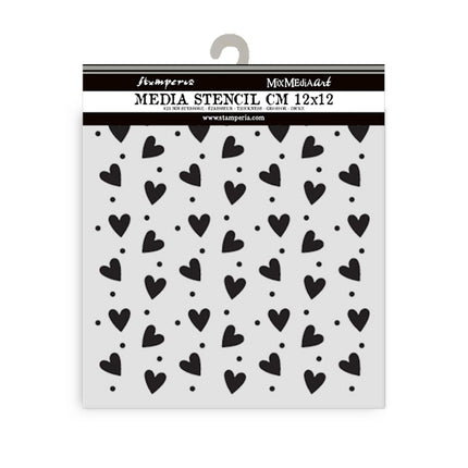Dicke Schablone cm 12x12 - Familie Herzstruktur  