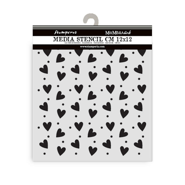 Dicke Schablone cm 12x12 - Familie Herzstruktur  
