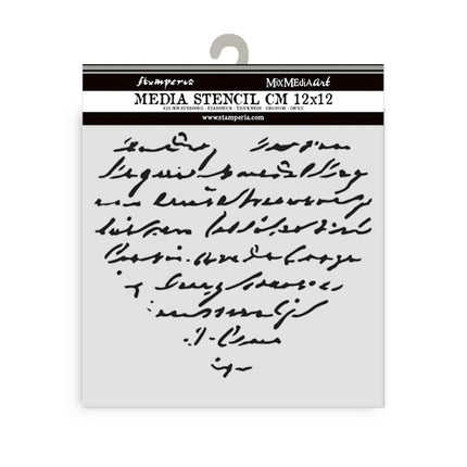 Dicke Schablone cm 12x12 - Familie Herz mit Schrift  