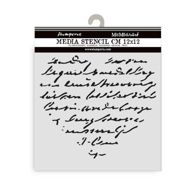 Dicke Schablone cm 12x12 - Familie Herz mit Schrift  