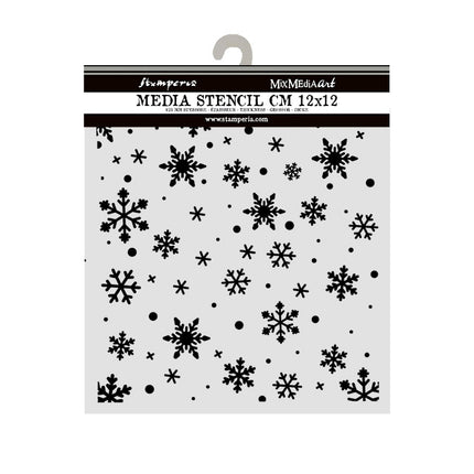 Cut laser stencil for Art and Craft cm 12X12 - Christmas snowflakes pattern