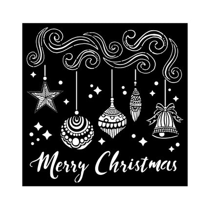 Dicke Schablone cm 18X18 - Frohe Weihnachten Glocken