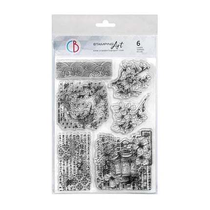 KLARSICHTSTEMPEL SET 6"X8" SAKURA BLÜTE