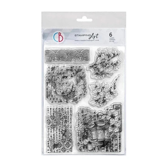 KLARSICHTSTEMPEL SET 6"X8" SAKURA BLÜTE