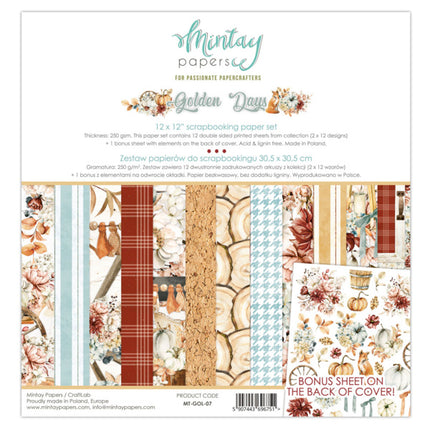 12 x 12 PAPIERSET - GOLDEN DAYS