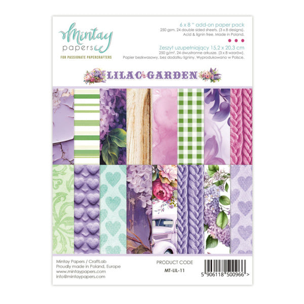 Mintay Papiere - Lilac Garden - Zusatz-Papierblock (6"x8")