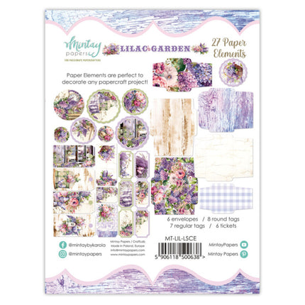 Mintay Papiere - Lilac Garden - Papierelemente (27 Stück)