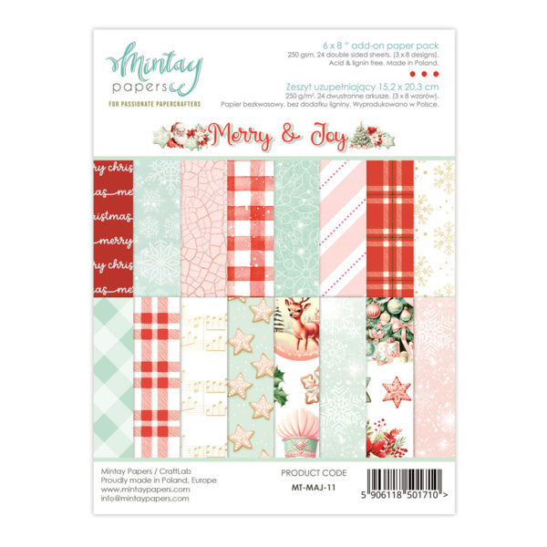 6 X 8 Ergänzungs-Papierblock - MERRY & JOY