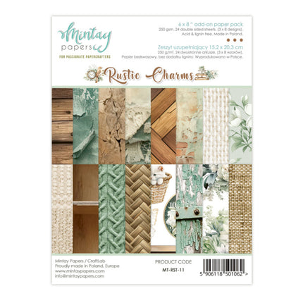 Mintay Papiere - Rustic Charms - Zusatz-Papierblock (6"x8")