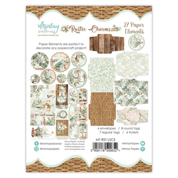 Mintay Papers - Rustic Charms - Papierelemente (27 Stück)