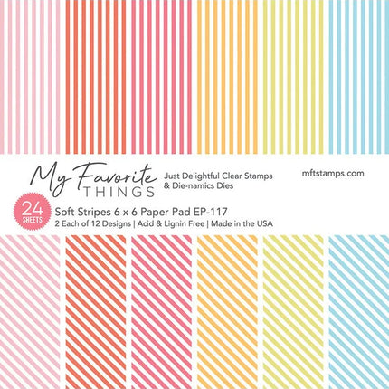My Favorite Things Sanfte Streifen 6x6 Zoll Papierblock