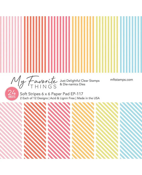My Favorite Things Sanfte Streifen 6x6 Zoll Papierblock