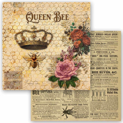Queen Bee, Decoupage Queen Scrapbook-Sets mit 24 Designs,
