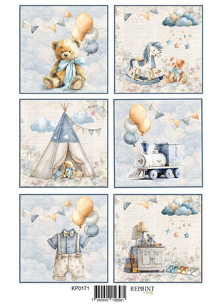 Happiness Baby Boy A4 Ausschneidebogen (KPA4115)