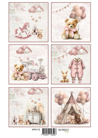 Happiness Baby Girl A4 Ausschneidebogen (KPA4116)