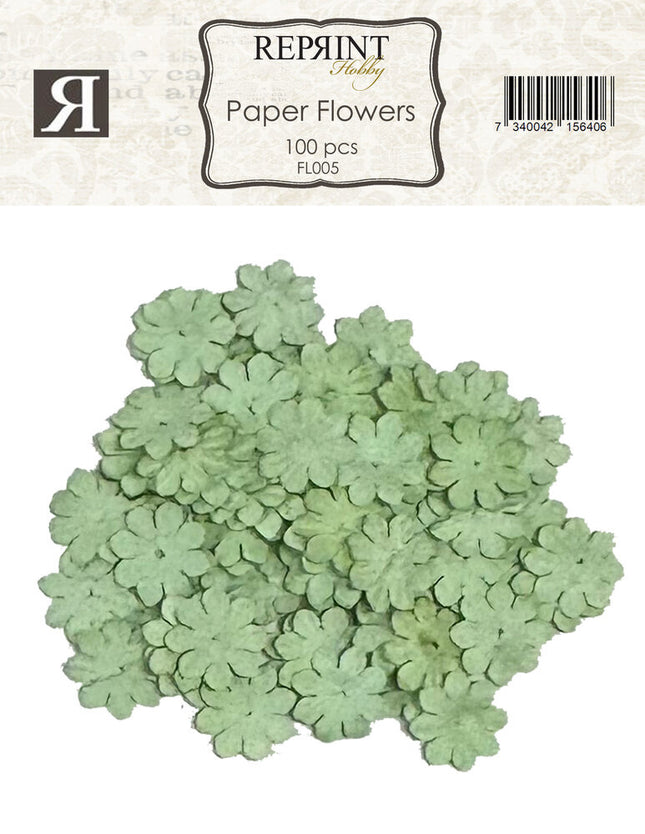 Papierblumen Grün (100 Stück) (FL005)