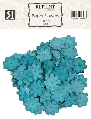 Papierblumen Türkis (100 Stück) (FL008)