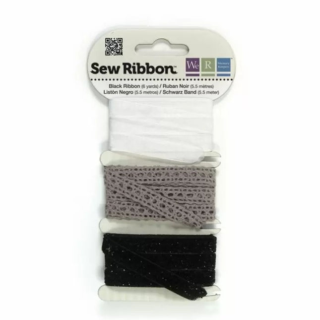 We R Memory Keepers • Sew Ribbon Bandset 5,5m Schwarz