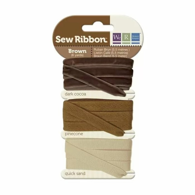 We R Memory Keepers • Sew Ribbon Bandset 5,5m Braun