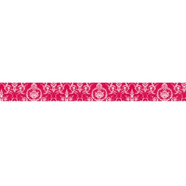 Dekoband cm. 2x10m - Weiße Spitze auf Rot