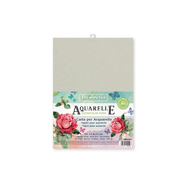 Packung mit 10 Blättern Aquarellpapier A5 Format