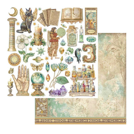 Beidseitig bedrucktes Scrapbook-Papier - Fortune Elemente
