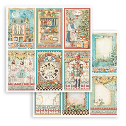 Beidseitig bedrucktes Scrapbook-Papier - Der Nussknacker 6 Karten