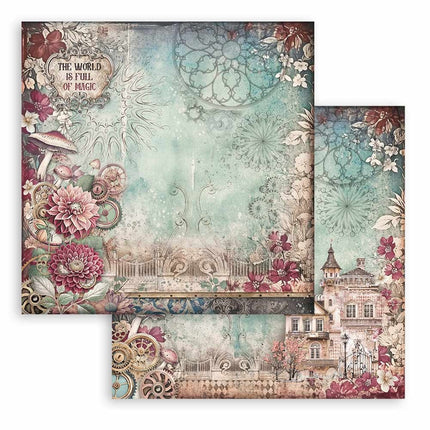 Beidseitig bedrucktes Scrapbook-Papier - Meister der Magie Haus