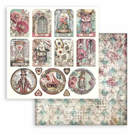 Beidseitig bedrucktes Scrapbook-Papier - Meister der Magie Etiketten