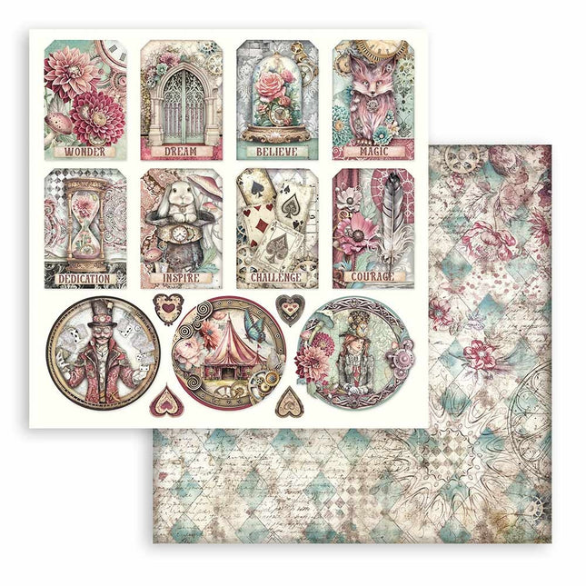 Beidseitig bedrucktes Scrapbook-Papier - Meister der Magie Etiketten