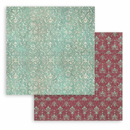 Beidseitig bedrucktes Scrapbook-Papier - Meister der Magie türkisfarbener Wandteppich