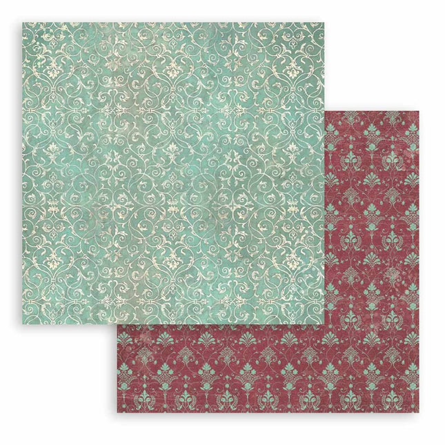 Beidseitig bedrucktes Scrapbook-Papier - Meister der Magie türkisfarbener Wandteppich
