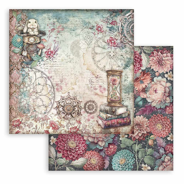 Beidseitig bedrucktes Scrapbook-Papier - Meister der Magie Sanduhr