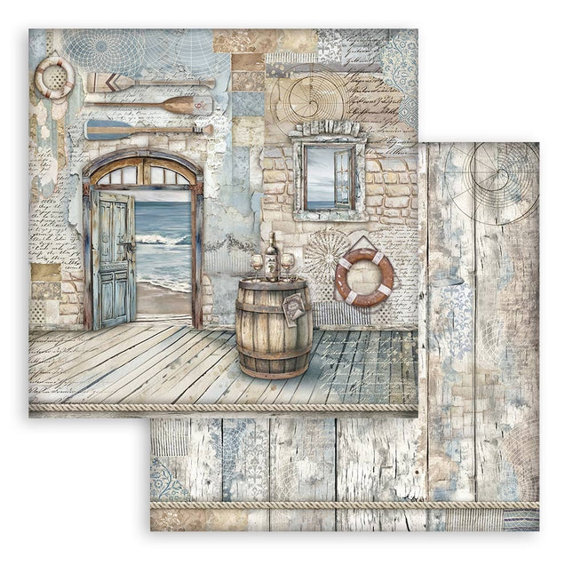 Beidseitig bedrucktes Scrapbook-Papier - Silent Sea barrel