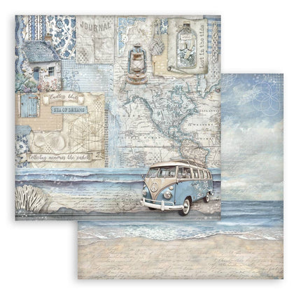 Beidseitiges Scrapbook-Papier - Silent Sea Van