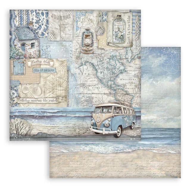Beidseitiges Scrapbook-Papier - Silent Sea Van