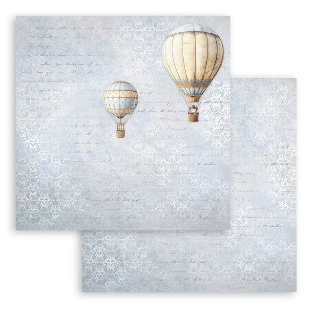 Beidseitig bedrucktes Scrapbook-Papier - Zeitlos Heißluftballons