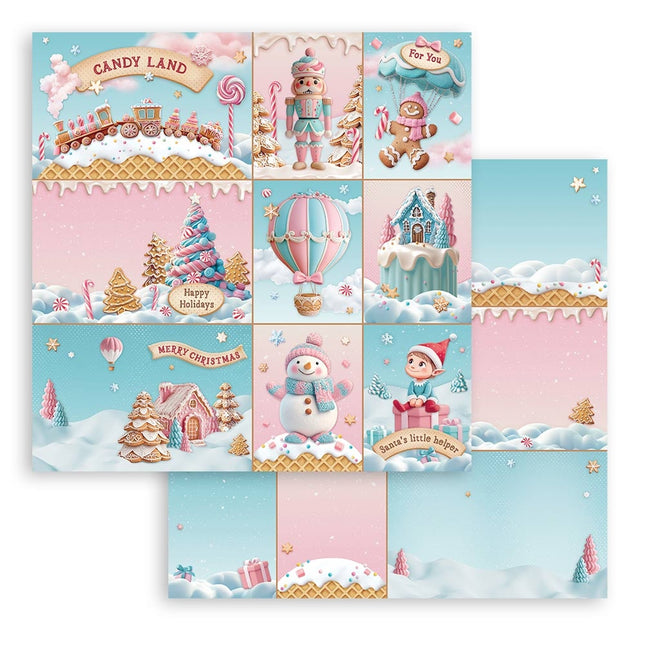 Beidseitiges Scrapbook-Papier - Candy Christmas Karten