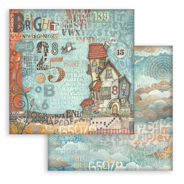 Beidseitig bedrucktes Scrapbook-Papier - Furry Friends Haus