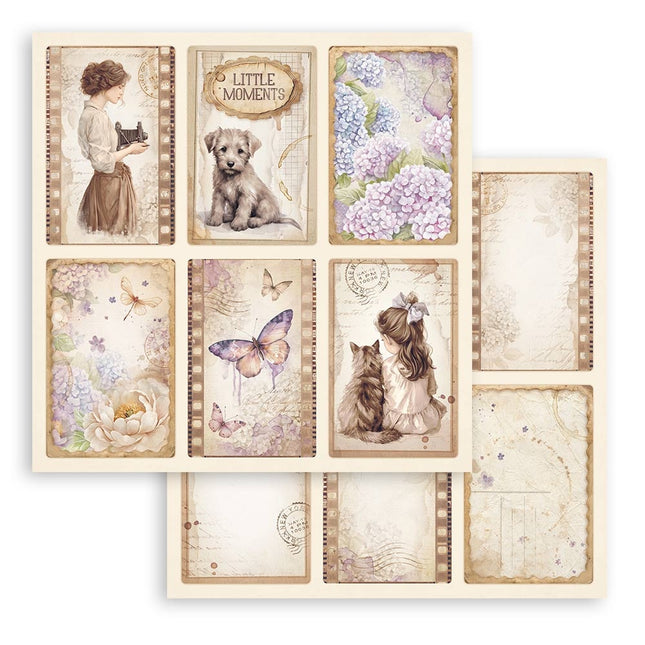 Beidseitig bedrucktes Scrapbook-Papier - Quiet Days 6 Karten